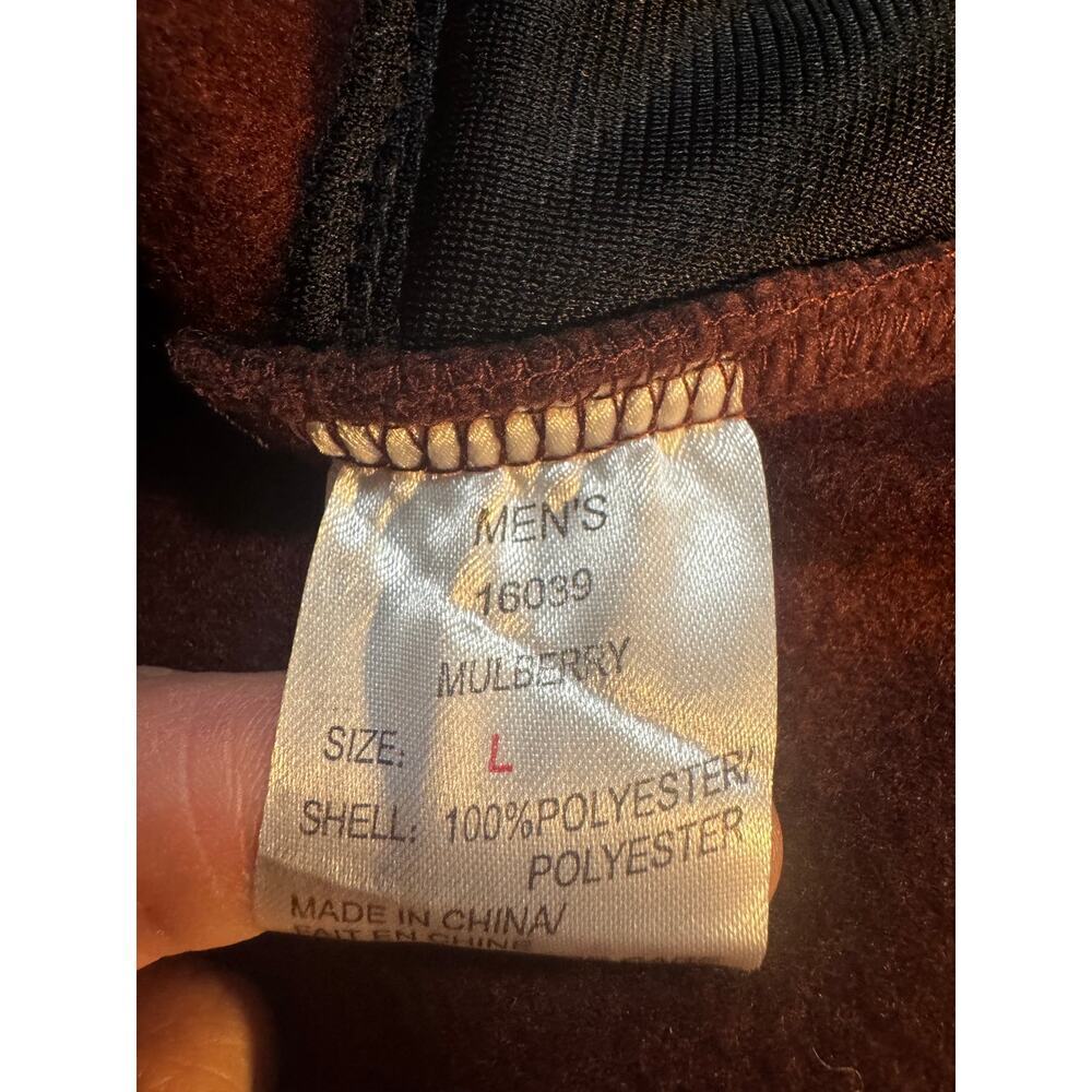 Woolrich Men’s Full-Zip Fleece Jacket — Mulberry Brown — Size L - Picture 7 of 7